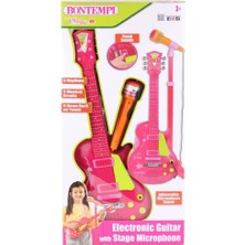 Oyunca 45872  elektronik Gitar Ayaklı Mikrofon Müzik Seti Pembe -