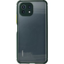 Mey İthalat Mey Ithalat®  Xiaomi Mi 11 Lite Kılıf Miami Şeffaf Silikon - Koyu Yeşil