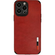 Mey İthalat Mey Ithalat®  iPhone 13 Pro Kılıf Loop Deri Silikon - Kırmızı