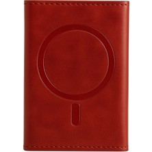 Mey İthalat Mey Ithalat®  Tema Magsafe Deri Kartlık - Kırmızı