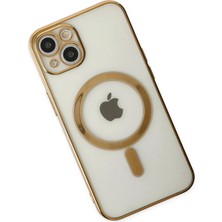 Mey İthalat Mey Ithalat®  iPhone 14 Plus Kılıf Magneticsafe Lazer Silikon - Gold