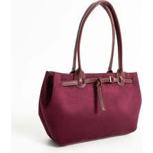 Çantam Gelsin Zetia Model Kadın Süet Bordo El ve Omuz Çantası