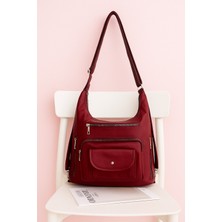 Çantam Gelsin Yeni Kapaklı Model Kaliteli Yumuşak Deri Çok Bölmeli Büyük Boy Sırt ve Omuz Çantası