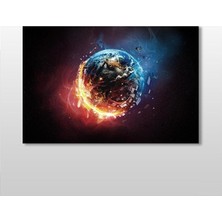 Technopa Dünya Ateş Ve Su Kanvas Tablo - 60x40cm
