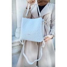 Kadın 4 Bölmeli Omuz Çantası Iki Askılı