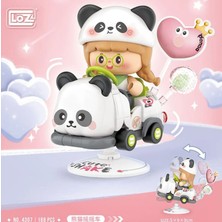 Loz Sallanan Araba Serisi: Panda Süren Kız | 188 Parça Mikro Bloklar | 14+ Yaş | Lunapark Maketi