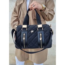Gp Gues Polo Polo Orijinal Kadın Kapitone Büyük Boy El ve Omuz Silindir Model Çanta