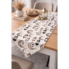 Özdağ Home Concept 140X40 cm Ramazan Temalı Dijital Baskı Duck Kumaş Runner | Leke Tutmaz, Dekoratif Masa Örtüsü
