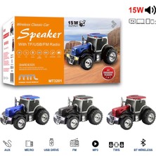 Azurtech WS-560 Traktör Görünümlü Taşınabilir Kablosuz Bluetooth Hoparlör ve Fm Radyo