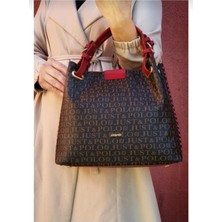 Just Polo Kadın  El Yapımı Büyük Boy 5 Bölmeli Örgülü Salaş Model Omuz Çantası TCYET02180