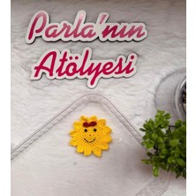 Parla'nın Atölyesi 0-3 Yaş Az Saçlı ve Saçsız Handmade Bebek Tokası Gülen Güneş