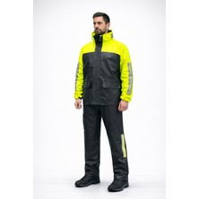 Argeus Alt Üst Takım Takım Yağmurluk - Motorcu Yağmurluk - Sarı/siyah - %100 Su Geçirmez Esnek Kumaş
