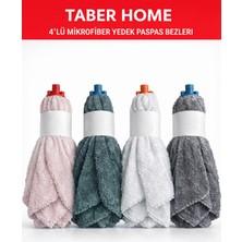 Normadia 4'lü Mikrofiber Yedek Paspas Bezi Vidalı Mop Başlığı Seti