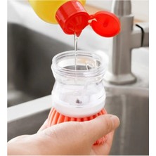   pratik sıvı deterjan hazneli bulaşık fırçası | hazneli mutfak banyo lavabo yıkama fırçası