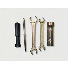 Heugers Motorsiklet & Elektrikli Scooter Avadanlık Tamir Seti Md4 – 8-10 / 12-14 Açık Ağızlı Anahtar, 16-17 mm Buji Anahtarı, Yıldız & Düz Tornavida, Çantalı