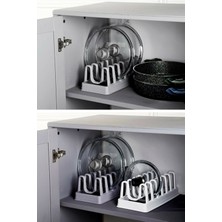 Raftan Topla 6 Bölmeli Tencere Kapak Rafı - Tencere Kapak Organizeri