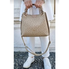 Just Polo Kadın  El Yapımı Büyük Boy 5 Bölmeli Örgülü Salaş Model Omuz Çantası 2180
