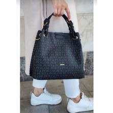 Just Polo Kadın  El Yapımı Büyük Boy 5 Bölmeli Örgülü Salaş Model Omuz Çantası TCYET02180