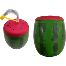 Raftan Topla Karpuz Tasarımlı Pipetli Suluk 900 ml