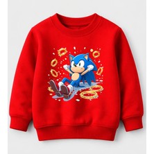Efendioğlu Design Sweatshirt Altın Toplamış Sonic Baskılı 3iplik Şardonsuz Sweatshirt