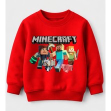 Efendioğlu Design Sweatshirt Mine Craft Karakterleri Uzun Kollu Baskılı Çocuk Sweatshirt