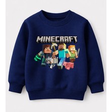 Efendioğlu Design Sweatshirt Mine Craft Karakterleri Uzun Kollu Baskılı Çocuk Sweatshirt