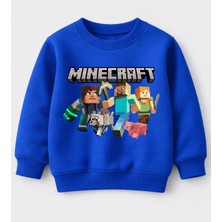 Efendioğlu Design Sweatshirt Mine Craft Karakterleri Uzun Kollu Baskılı Çocuk Sweatshirt