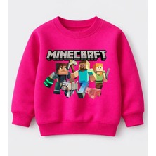 Efendioğlu Design Sweatshirt Mine Craft Karakterleri Uzun Kollu Baskılı Çocuk Sweatshirt