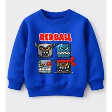 Efendioğlu Design Sweatshirt Red Ball Baskılı Pamuklu 3 Iplik Şardonsuz Sweatshirt