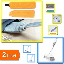 Normadia Çiftli Mikrofiber Toz Alma ve Lavabo Temizleme Fırçası Seti