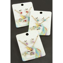 Zero Land Storozde Tavşan Mineli Set Kolye-Sarı