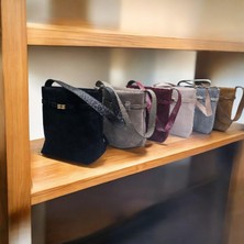 Valentina Victoria Hakiki Deri Kova Şeklinde Omuza Asılabilir  Çanta