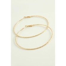 Zero Land Storozde Zikzak Burgulu Metal Halka Küpe 8-9-10 Cm-8 cm