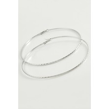 Zero Land Storozde Zincir Çizgili Metal Halka Küpe 8-9-10 Cm-9 cm