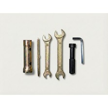 Heugers Motorsiklet & Elektrikli Scooter Avadanlık Tamir Seti Md5 – 8-10 / 12-14 Açık Ağızlı Anahtar, 16-17 mm Buji Anahtarı, Yıldız & Düz Tornavida, 6 mm