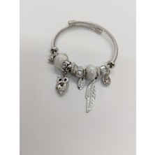 Cadde Dükkanı Charm Çelik Bileklik Silver Baykuş