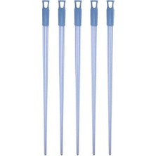 Normadia Renkli Alüminyum Çizgili Fırça Faraş Süpürge Çekişli Sap, 120 Cm, 5'li Set