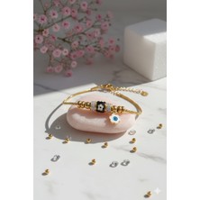 Elviora Store Gold Çelik Zirkon Taşlı Kadın Charm Bileklik