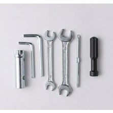 Heugers Motorsiklet & Elektrikli Scooter Avadanlık Tamir Seti Md2 – 8-10 / 12-14 Açık Ağızlı Anahtar, 16-17 mm Buji Anahtarı, Yıldız & Düz Tornavida, 5-6 Alyn