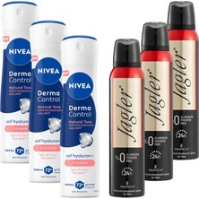 Jagler Erkek Deodorant 150ML 3 Adet + Nıvea Kadın Sprey Deodorant Derma Control Natural Tone 150 ml 3 Adet +