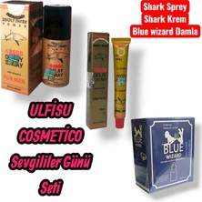 ULFİSU COSMETİCO Deadly Shark Geçıktırıçi Sprey 40 ml - Deadly Shark Krem Blue Wizard Kadın Azdirićì Damla Hediyeli 3lü Set