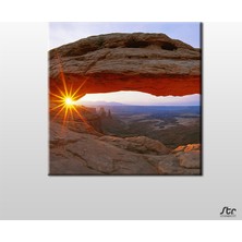 Technopa Mantarkaya Ve Batan Güneş Kanvas Tablo - 150x150cm