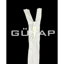 Güyap Yapı Tekstil Beyaz Naylon Ters Diş Mont Fermuarı 75  cm 30 Adet [ Ip Elçikli - Makaronlu ]