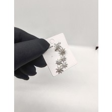 Cadde Dükkanı Kıkırdak Küpe Yıldızlı Taşlı Silver