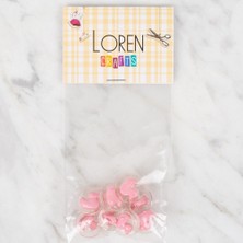 Ototechparca Loren Crafts 8 Li Şeffaf Pembe Ördek Düğme - 259