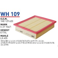 Wunder WH109 Oem 1H0129620 Volkswagen Golf Vento Otomobil Hava Filtre Air Filter