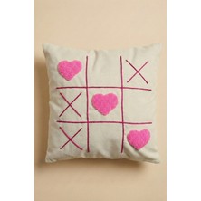 Maharat Sevgililer Günü Kalp Love Desenli Punch Kırlent Yastık Kılıfı