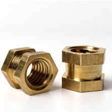 Robotsan Pirinç Altıgen Somun – İnsert Somun – Çakma Somun – Endüstriyel Bağlantı Somunu (100 Adet))