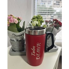 Promopanya Kişiye özel-isme özel Kırmızı Renk Termos Bardak 280 ml isim Yazılabilir