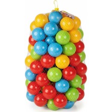 NK SPOR 100 Adet Renkli Oyun Havuzu Topu - 7 cm Büyük Çap - Sağlıklı Plastik Fileli Paket - Soft Top Havuzu Topları